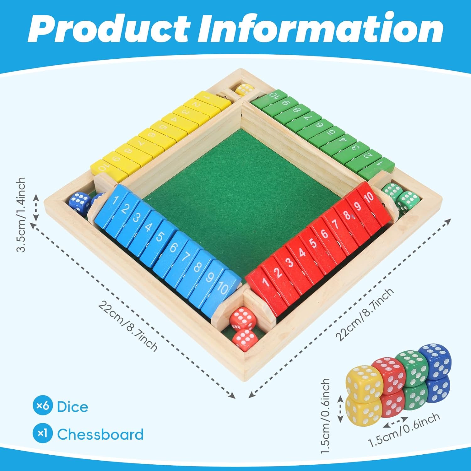 Permainan Dadu Shut The Box, P - Board Game Azul ulasan dan harga